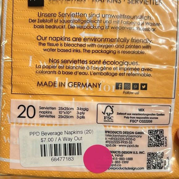 5 Packs of “A Way Out” Napkins - Picture 6 of 6